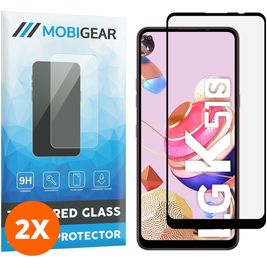Mobigear Premium LG K51s Verre trempé Protection d'écran - Compatible Coque - Noir (Lot de 2)