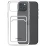 Mobilize Gelly Card Coque Transparente iPhone 15 Plus Coque arrière en TPU Souple avec Porte-Cartes - Transparent