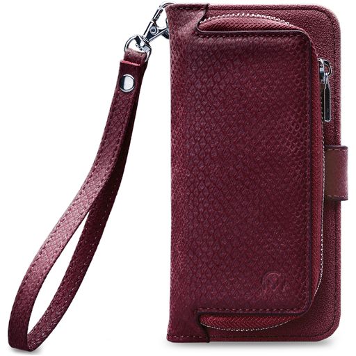 Mobilize Gelly Zipper Samsung Galaxy A6 Plus (2018) Détachable 2in1 Pochette - Bordeaux
