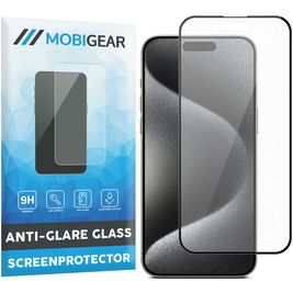 Mobigear Premium iPhone 15 Pro Verre trempé Protection d'écran Anti-Glare - Compatible Coque - Noir Mobigear Premium iPhone 15 Pro Verre trempé Protection d'écran Anti-Glare - Compatible Coque - Noir