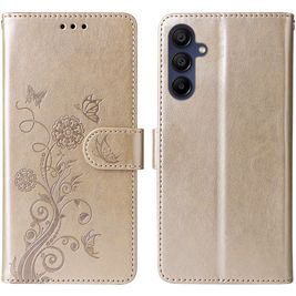 Mobigear Flowers Housse Samsung Galaxy A16 Etui Porte-Monnaie - Or