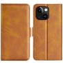 Mobigear Slim Magnet Housse iPhone 15 Etui Porte-Monnaie - Cognac