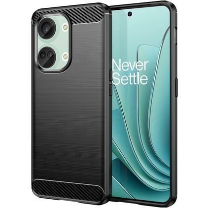 Mobigear Brushed Coque OnePlus Nord 3 Coque arrière en TPU Souple - Noir