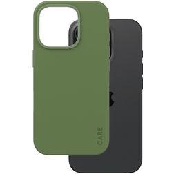 CARE by PanzerGlass Fashionable Coque iPhone 16 Pro MagSafe Coque arrière en Silicone - Vert