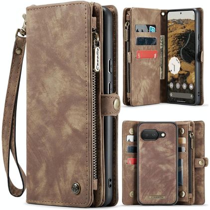 CaseMe 008 Housse Google Pixel 9a Etui avec Coque Détachable Porte-Monnaie - Marron