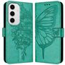 Mobigear Butterfly Housse Samsung Galaxy S24 FE Etui Porte-Monnaie - Vert