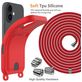 Mobigear Lanyard Card iPhone 17 Coque avec cordon en Silicone et Porte-Cartes - Rouge