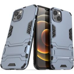 Mobigear Armor Stand Coque iPhone 13 Coque arrière Rigide Anti-Chocs avec Support Amovible - Bleu