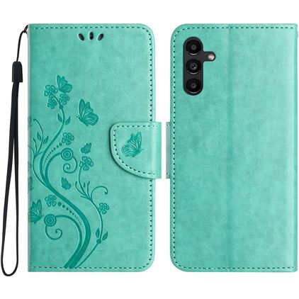 Mobigear Flowers Housse Samsung Galaxy A36 Etui Porte-Monnaie - Vert
