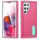 Mobigear Rugged Stand Samsung Galaxy S23 Ultra Plastique rigide Coque arrière Antichoc avec béquille - Rose