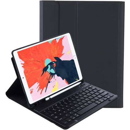 Mobigear Keys Coque iPad Air 4 (2020) Etui Clavier Bluetooth QWERTY + Porte-crayon - Noir