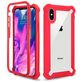 Mobigear Two-Layer Coque iPhone XS Max Coque arrière Rigide Anti-Chocs - Transparent / Rouge