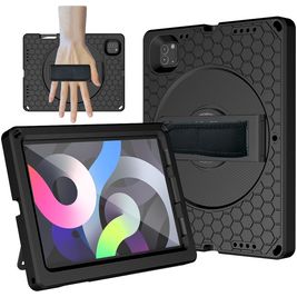 Mobigear Ruggedized Coque iPad Air 5 (2022) Coque arrière en EVA + Support Amovible - Noir