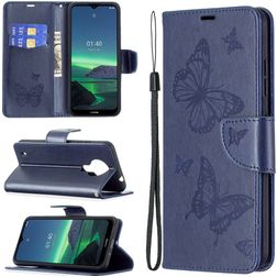 Mobigear Butterfly Housse Nokia 1.4 Etui Porte-Monnaie - Bleu