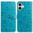 Mobigear Flowers iPhone 17 Étui Portefeuille - Bleu
