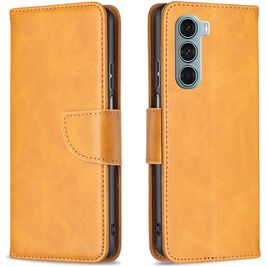 Mobigear Excellent Housse Motorola Moto G200 5G Etui Porte-Monnaie - Cognac