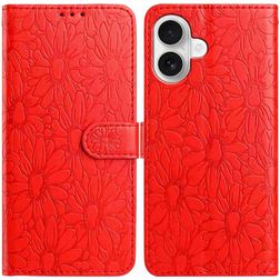 Mobigear Flowers Housse iPhone 17 Etui Porte-Monnaie - Rouge