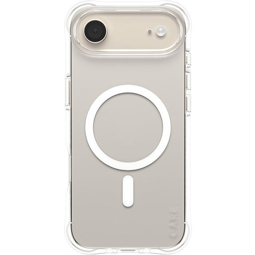 CARE by PanzerGlass Fashionable Coque Transparente iPhone Air MagSafe Coque arrière en Silicone - Transparent