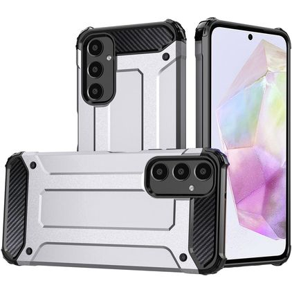 Mobigear Outdoor Samsung Galaxy A16 Plastique rigide Coque arrière Antichoc - Argent
