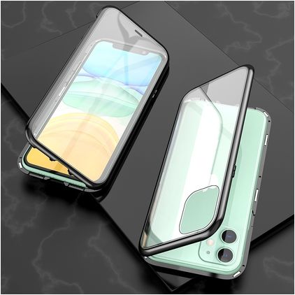Mobigear GlassGuard iPhone 11 Verre trempé Coque arrière - Noir / Transparent