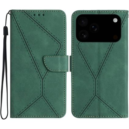 Mobigear Stitch Housse iPhone 17 Pro Max Etui Porte-Monnaie - Vert