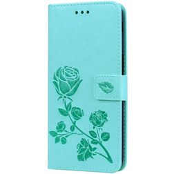 Mobigear Roses Housse Samsung Galaxy J6 Plus Etui Porte-Monnaie - Turquoise