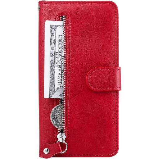 Mobigear Zipper Housse Huawei P40 Lite 5G Etui Porte-Monnaie - Rouge