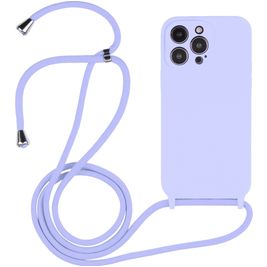 Mobigear Lanyard iPhone 15 Pro Coque avec cordon en Silicone - Violet Mobigear Lanyard iPhone 15 Pro Coque avec cordon en Silicone - Violet