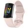 Mobigear Sport Dual Bracelet Silicone Fitbit Charge 5 Fermeture à clou et passant - Sand Pink
