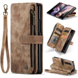 Caseme C30 Housse Samsung Galaxy Z Fold 4 Etui Porte-Monnaie - Marron