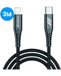 Mobigear Nylon Câble USB-C vers Apple Lightning MFI 3 mètres - Noir