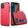 Mobigear Card Coque iPhone 12 Mini Coque arrière Rigide Anti-Chocs avec Porte-Cartes - Rouge