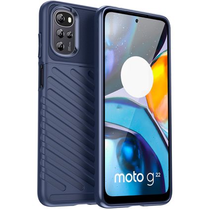 Mobigear Groove Coque Motorola Moto E32s Coque arrière en TPU Souple - Bleu