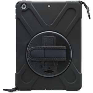 Xccess Survivor All-round Coque iPad 8 (2020) Coque arrière en Plastique rigide,Silicone + Bandoulière + Support Amovible - Noir