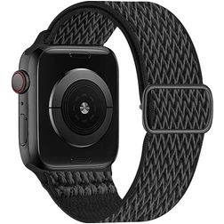 Mobigear W Texture Bracelet Nylon Apple Watch Bracelet élastique - 42/41/40/38 mm - Noir