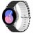 Mobigear Ocean Bracelet Silicone pour Smartwatch Fermeture boucle ardillon - 22 mm - Noir / Blanc