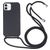 Mobigear Lanyard iPhone 16 Coque avec cordon en Silicone - Noir