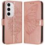 Mobigear Butterfly Housse Samsung Galaxy S24 FE Etui Porte-Monnaie - Rose doré