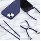 Mobigear Lanyard iPhone 16 Coque avec cordon en Silicone - Dark Blue