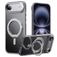 Mobigear Frosted Mag iPhone Air MagSafe Plastique rigide Coque arrière avec béquille - Gris