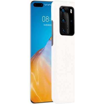 Mobigear Croco Huawei P40 Pro Plastique rigide Coque arrière - Blanc