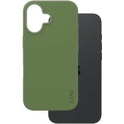 CARE by PanzerGlass Fashionable Coque iPhone 16 MagSafe Coque arrière en Silicone - Vert