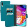 Mobiparts Saffiano Wallet Housse Samsung Galaxy A70 Etui Porte-Monnaie - Turquoise