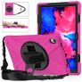 Mobigear SureGrip XGuard Coque Lenovo Tab P11 Gen 1 Coque arrière en Plastique rigide,Silicone + Bandoulière + Support Amovible - Rose