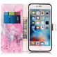 Mobigear Marble Housse iPhone 8 Plus Etui Porte-Monnaie - Rose