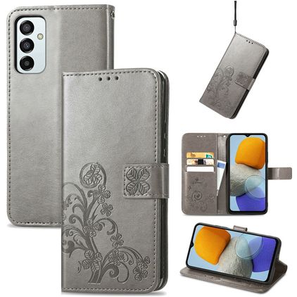Mobigear Clover Housse Samsung Galaxy M23 Etui Porte-Monnaie - Gris