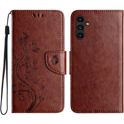 Mobigear Flowers Housse Samsung Galaxy A36 Etui Porte-Monnaie - Marron