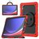 Mobigear RingGuard Coque Samsung Galaxy Tab S10 Ultra Coque arrière en Plastique rigide,Silicone + Porte-crayon + Bandoulière + Support Amovible - Rouge