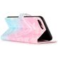 Mobigear Marble Housse iPhone 8 Plus Etui Porte-Monnaie - Bleu / Rose