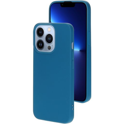 Mobiparts Coque iPhone 13 Pro Coque arrière en Silicone - Blueberry Blue